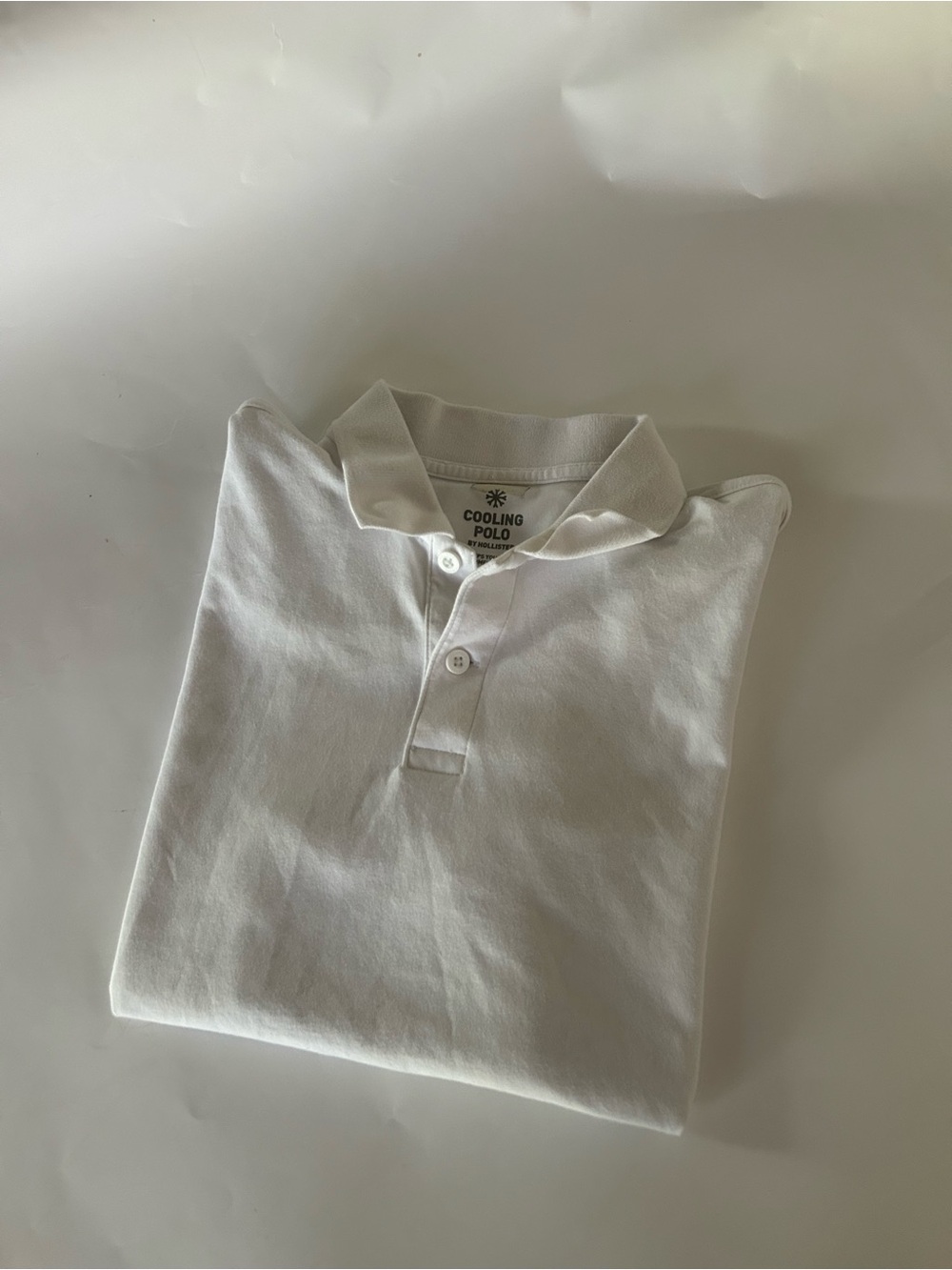 Hollister White Cooling Polo-relaxed fit